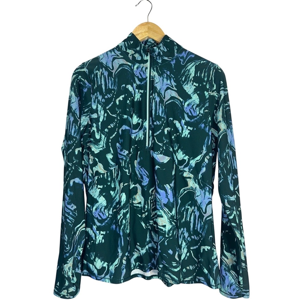 Calia Carrie Underwood Large Golf UV Green Athletic Quarter Zip Long Sleeve